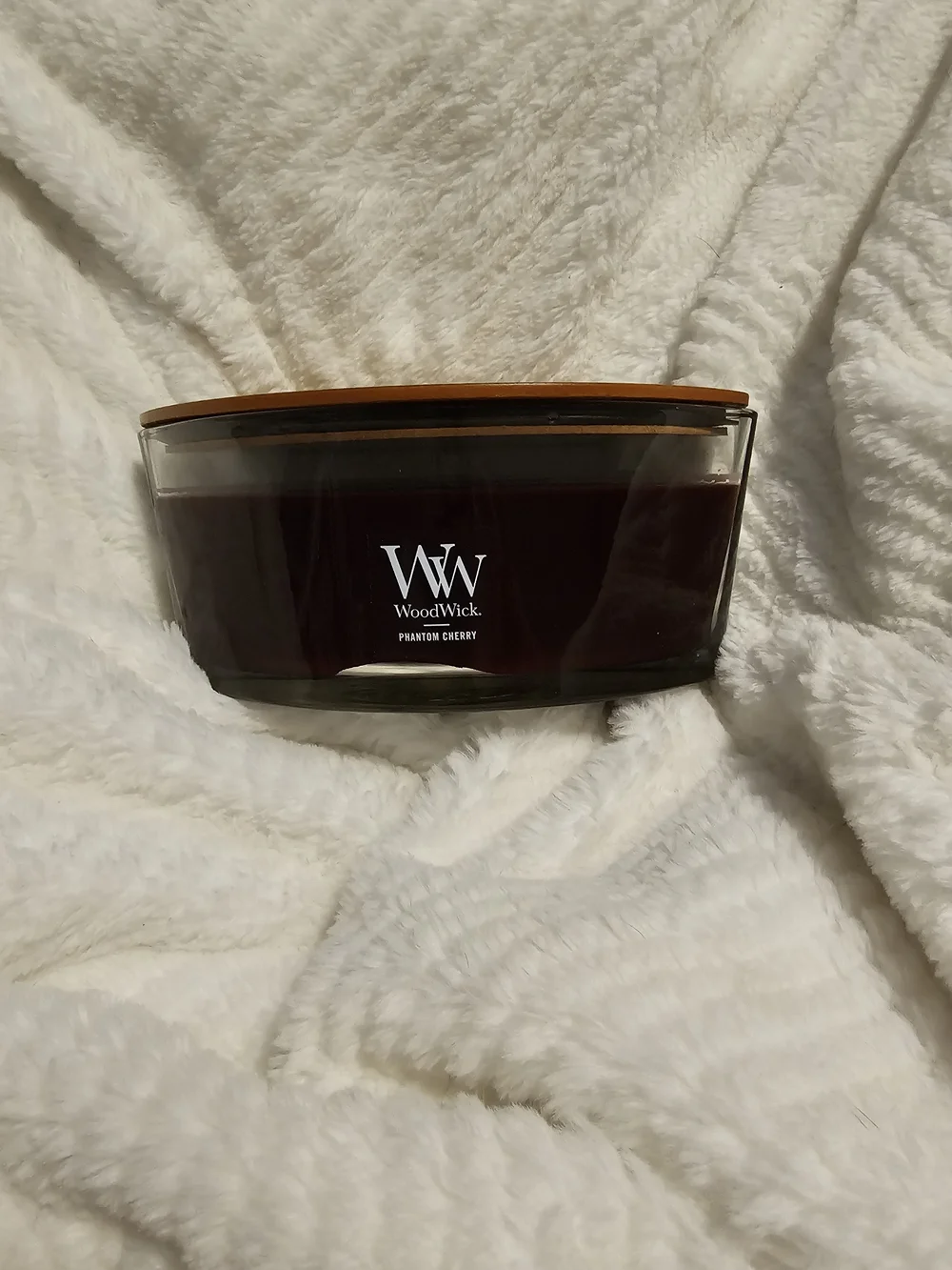 WoodWick Phantom Cherry Ellipse Candle 16oz Hearthwick Wooden Crackle Flame